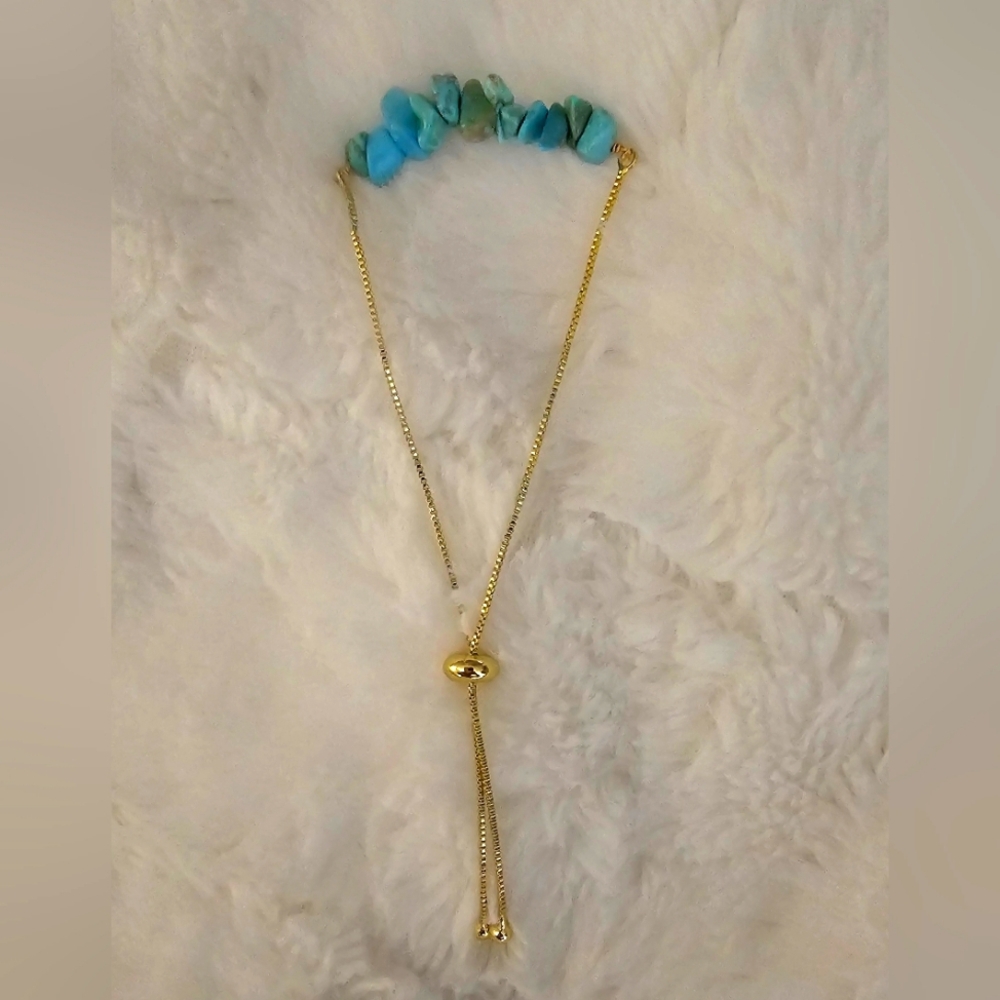 Gold and Blue turqoise Bracelet new